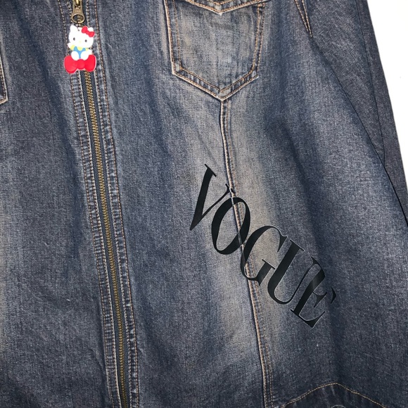 Beautiful revamped Venezia dark denim jacket with custom patch work.EUC - Picture 6 of 12